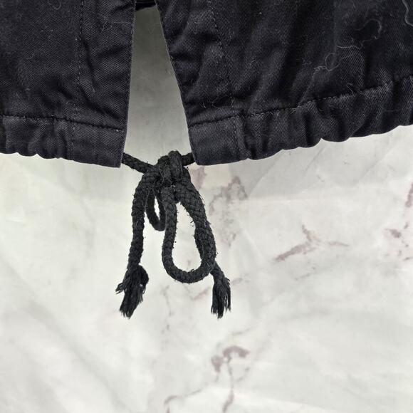 Velvet Graham Spencer Vest Womens Small Black Hooded Faux Fur Zip Odela Military - Picture 10 of 12